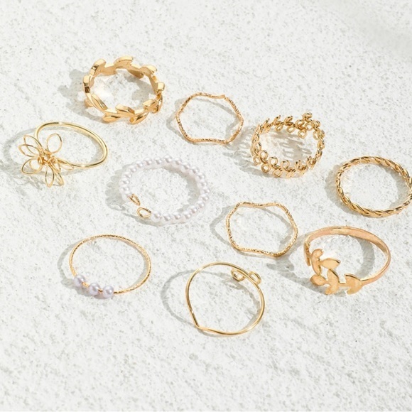 COPY - 10 Piece Gold Rings Set - Picture 4 of 8